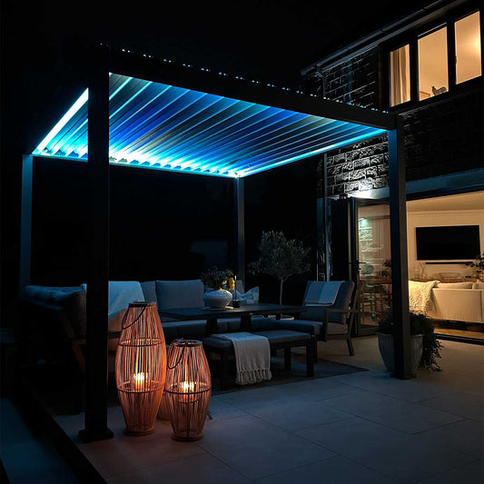 NOVA Titan Aluminium Motorised LED Pergolas – Various Sizes
