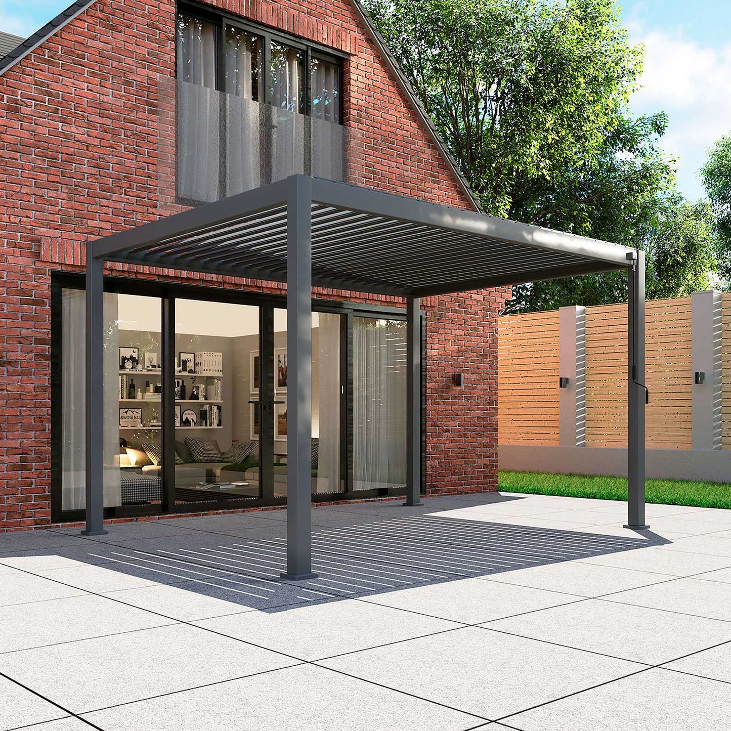 Titan Free Standing 3.6*3.0M Rectangular Manually Operated Pergola
