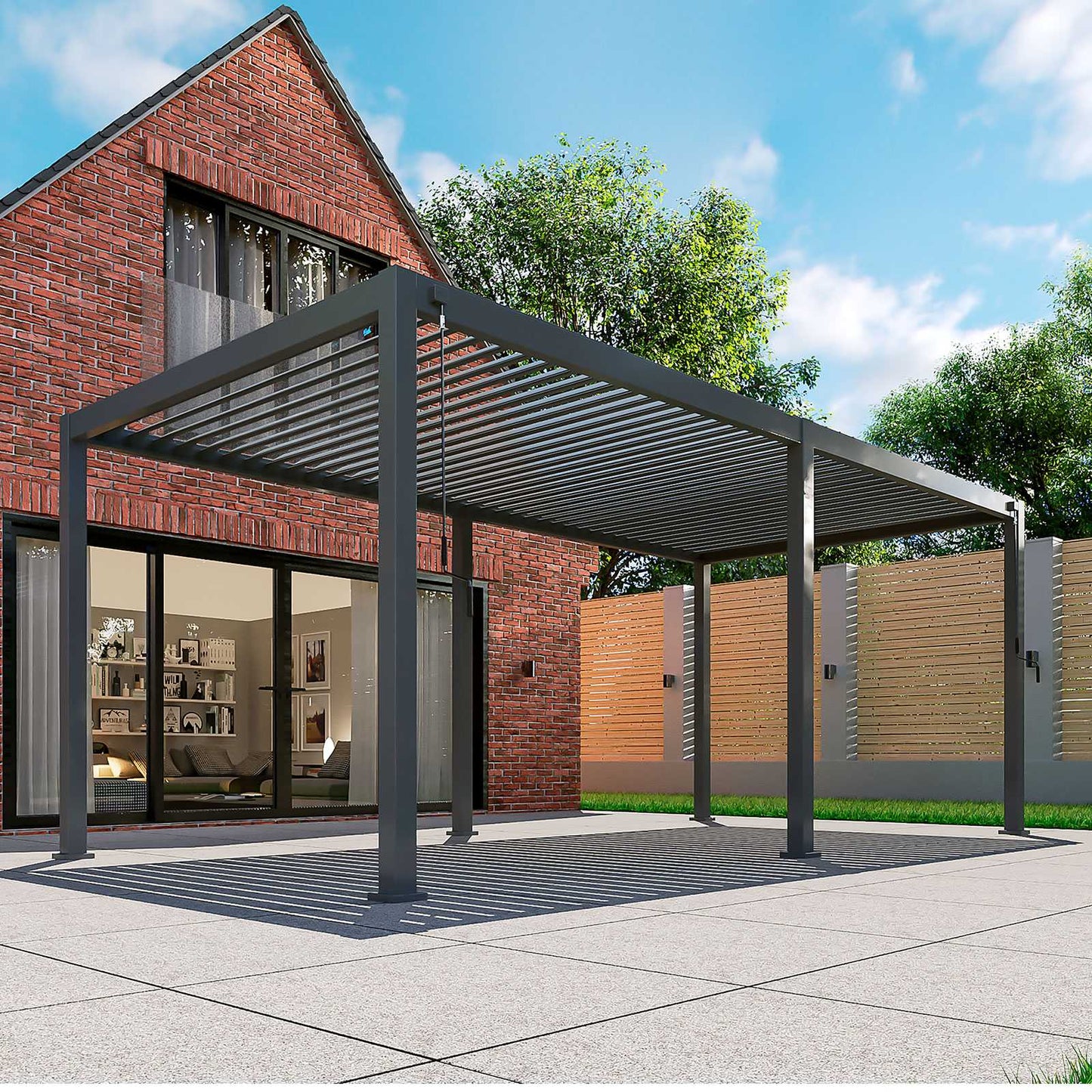 Titan Free Standing 6.0*3.0M Rectangular Manually Operated Pergola