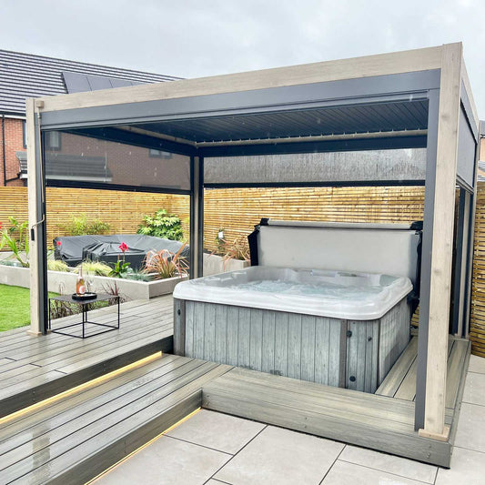 Titan Free Standing 4.0*3.0M Rectangular Manually Operated Pergola (Wood Look)