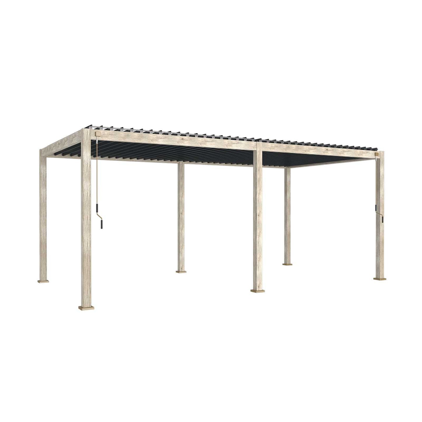 Titan Free Standing 6.0*3.0M Rectangular Manually Operated Pergola (Wood Look)