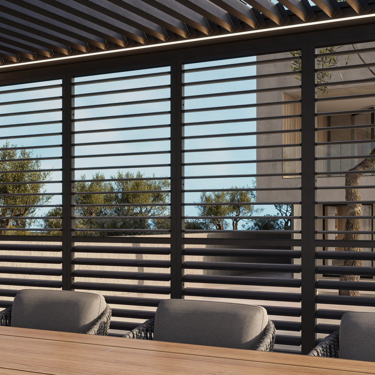 Luxe Electric Louvered Roof Pergola incl LED Lighting