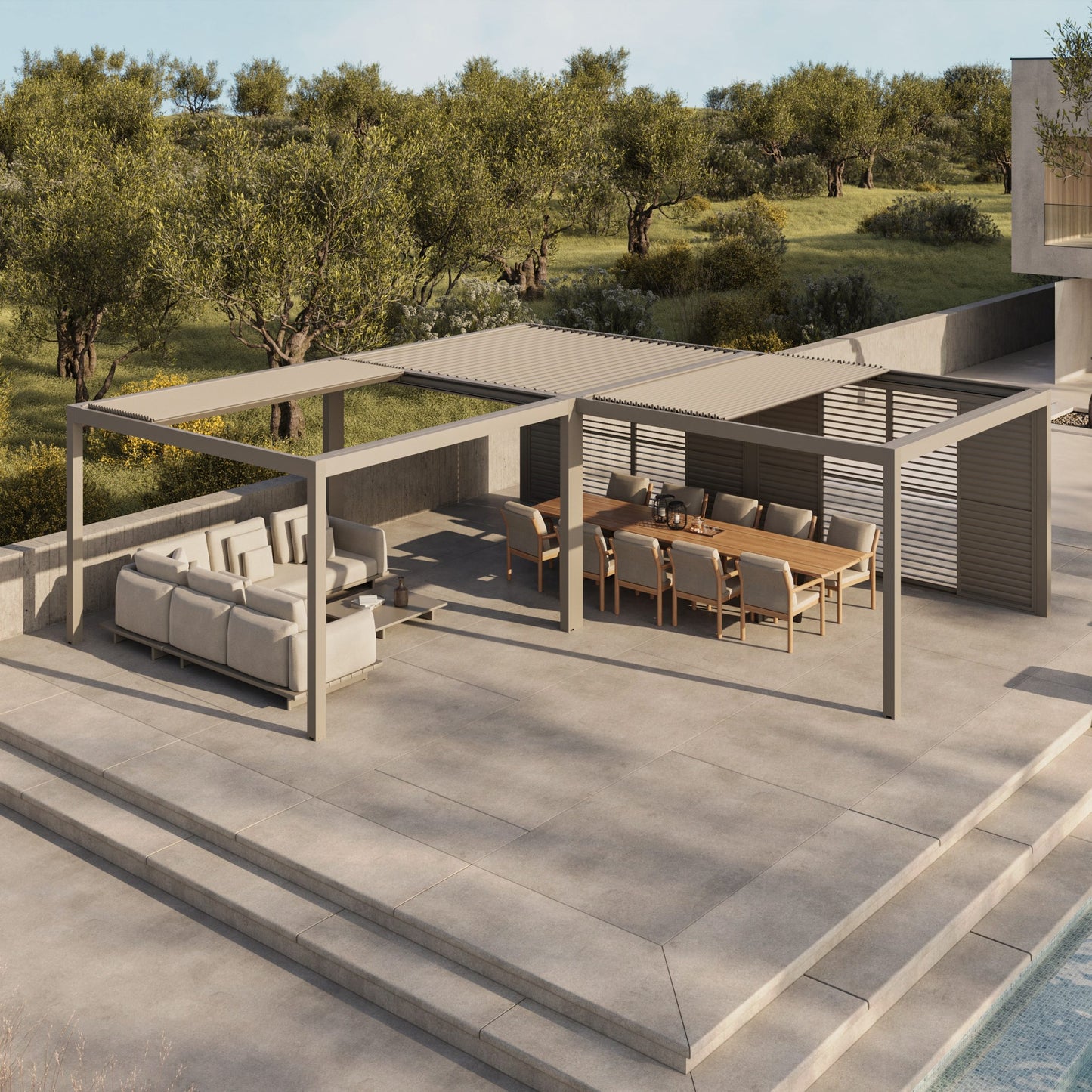 Suns Lifestyle Manual Louvered Roof Pergola
