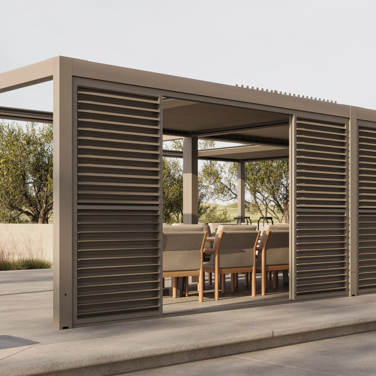 Luxe Electric Louvered Roof Pergola incl LED Lighting