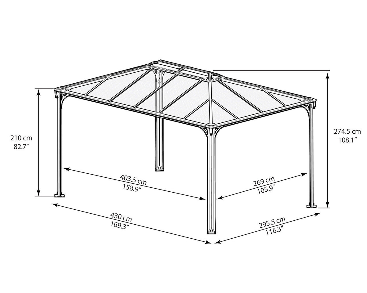 Canopia Martinique 4300 Rectangular Garden Gazebo Veranda