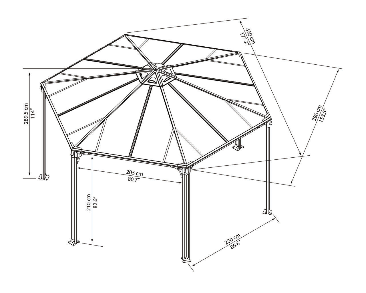 Monaco Hexagonal Garden Gazebo