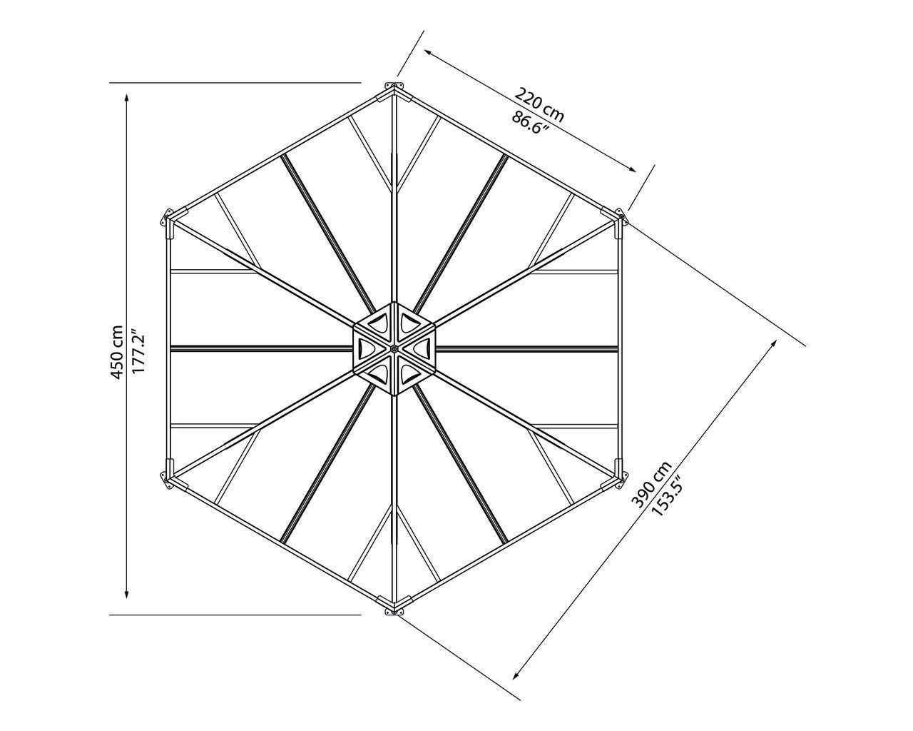 Monaco Hexagonal Garden Gazebo