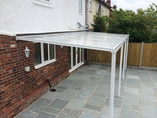 Polycarbonate Roof Carport System - Polycarbonate Colour: Clear - Post Length: 2.25m